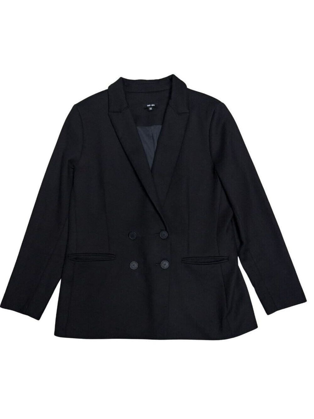 SAINT + SOFIA Cambridge Crepe Black Business Casual Blazer Jacket Womens 12